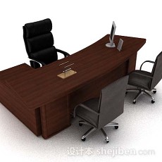 高档办公桌椅3d模型下载