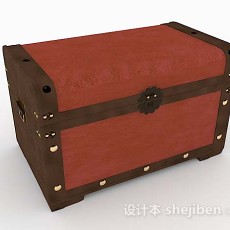 红棕色箱子3d模型下载