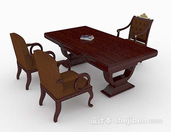 高档复古木质办公桌椅