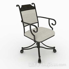 个性灰棕色简约休闲椅3d模型下载