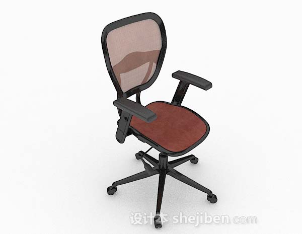 暗红色办公椅3d模型下载