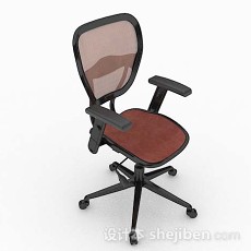 暗红色办公椅3d模型下载