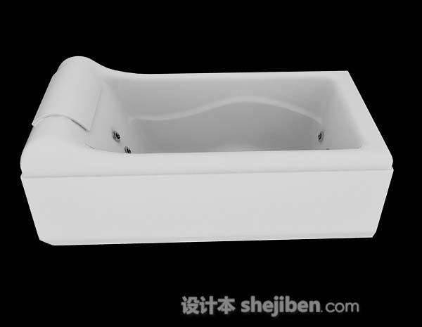 设计本白色家居简单浴缸3d模型下载