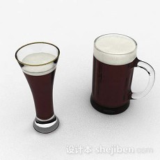 玻璃啤酒杯3d模型下载