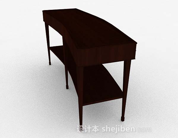 免费简单长方形木质桌子3d模型下载