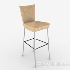 浅棕色简约吧台椅3d模型下载