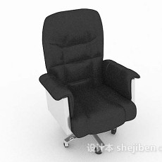 黑色轮滑式办公椅3d模型下载