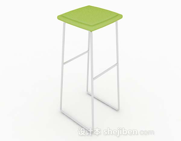 免费现代简约绿色方形吧台凳3d模型下载