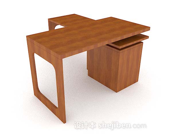 现代风格个性简约木质书桌3d模型下载