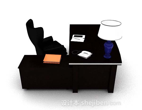 设计本高档办公桌椅3d模型下载