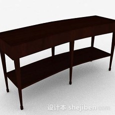 简单长方形木质桌子3d模型下载