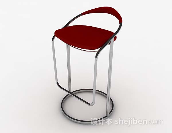 现代风格现代简约红色休闲椅子3d模型下载