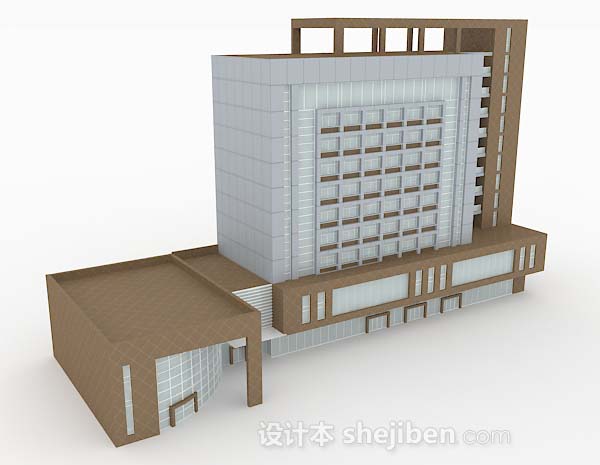 现代风格现代简约办公楼3d模型下载