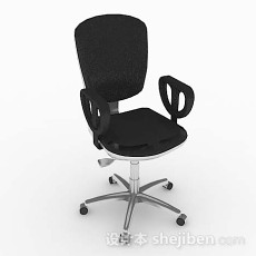 黑色滑轮式简约椅子3d模型下载