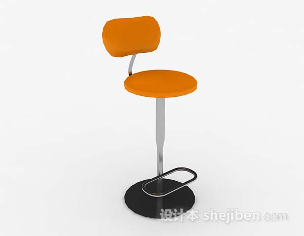 现代橙色吧台椅