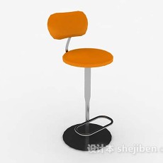 现代橙色吧台椅3d模型下载