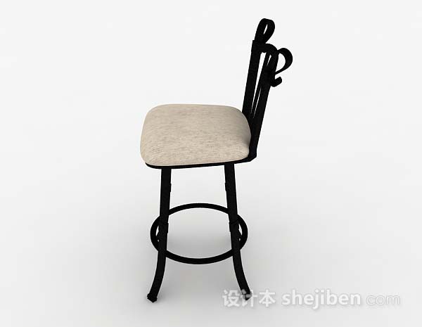 免费木质简单吧椅3d模型下载