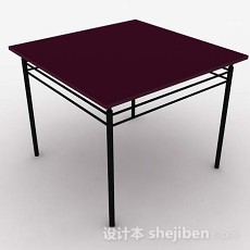 紫色木质简约餐桌3d模型下载