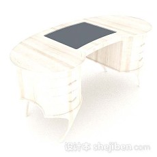 米黄色书桌3d模型下载