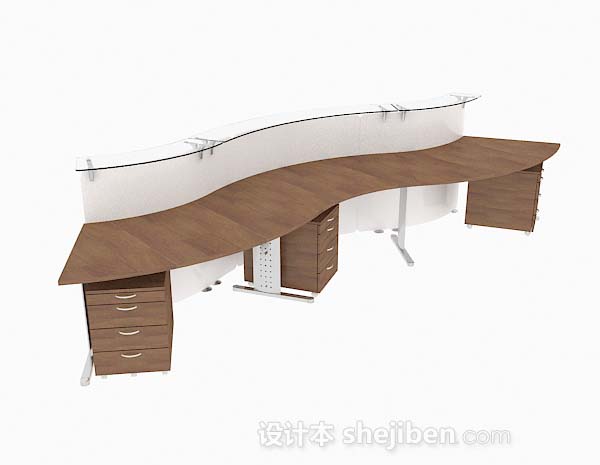 现代木质简单多人办公桌