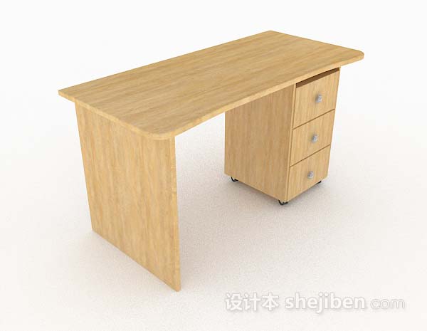 家居简单黄色木质书桌