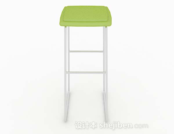 设计本现代简约绿色方形吧台凳3d模型下载