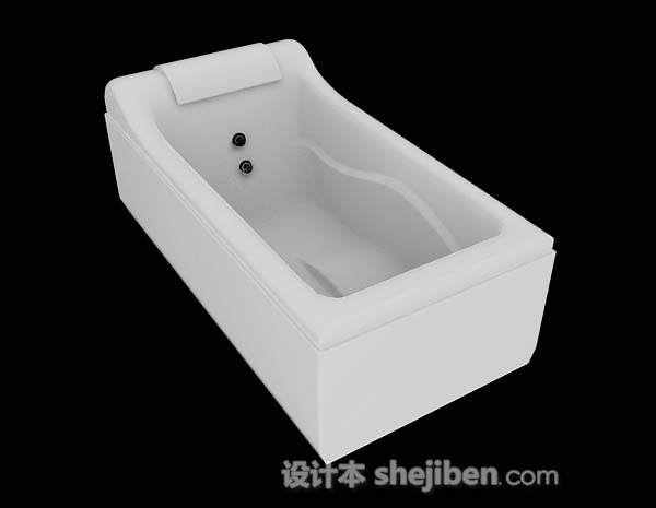 现代风格白色家居简单浴缸3d模型下载