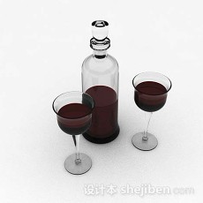 红酒玻璃杯3d模型下载