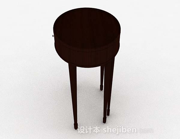 免费椭圆形木质桌子3d模型下载