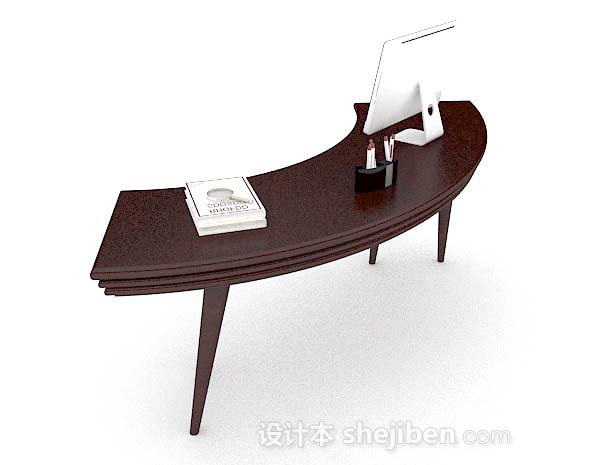 简约木质弧形办公桌