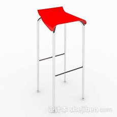 现代简约红色凳子3d模型下载