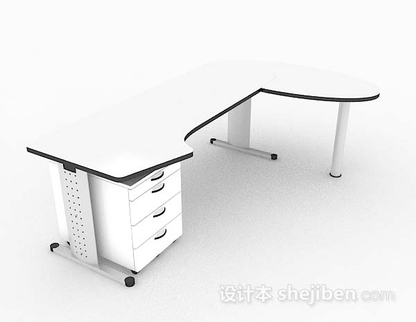 现代白色简约办公桌