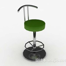金属绿色吧台椅3d模型下载