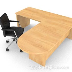 简单办公桌椅组合3d模型下载