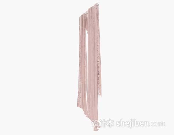 设计本粉色家居淡雅窗帘3d模型下载