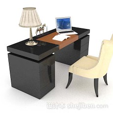 简约办公桌椅3d模型下载