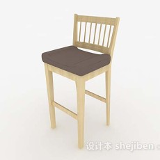 浅黄色木质休闲椅3d模型下载