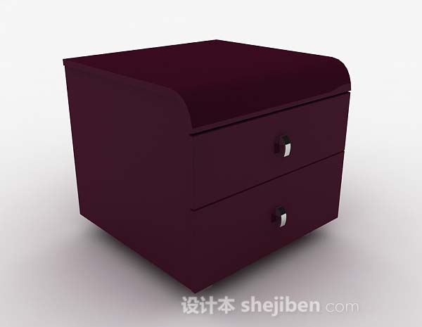 紫色大气床头柜3d模型下载