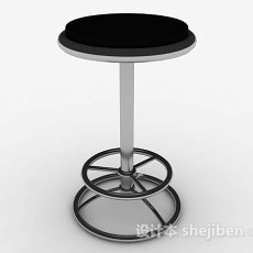 现代黑色圆形休闲椅子3d模型下载