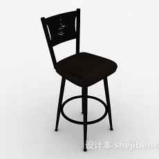 黑色休闲高脚椅子3d模型下载