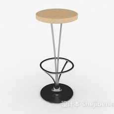 现代简约圆形吧台凳子3d模型下载