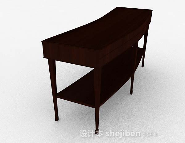 设计本简单长方形木质桌子3d模型下载