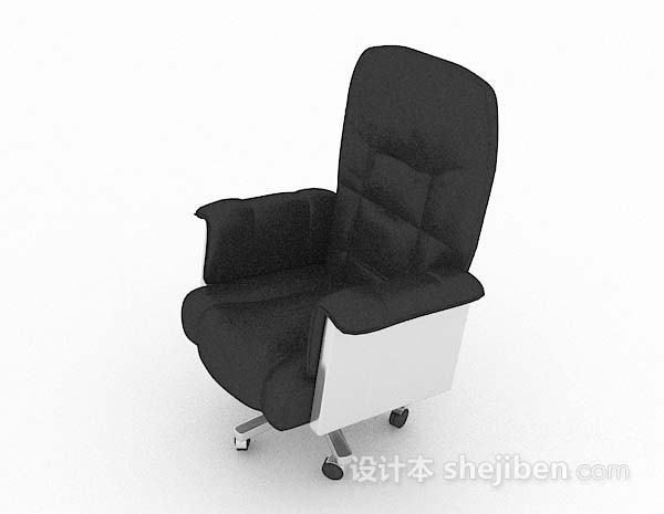 现代风格黑色轮滑式办公椅3d模型下载