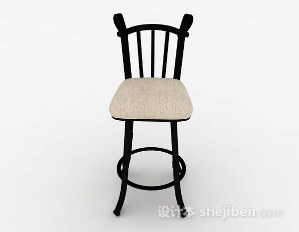 木质简单吧椅3d模型下载
