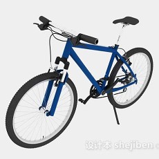 蓝色自行车3d模型下载
