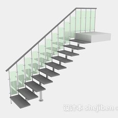 现代简约楼梯3d模型下载