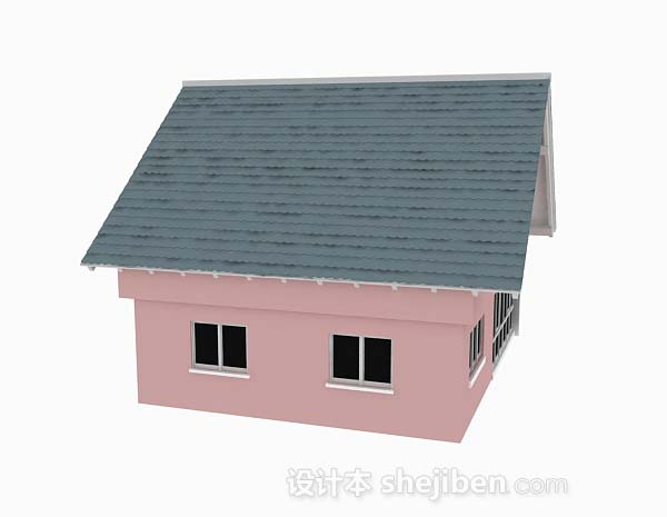 免费粉色小木屋3d模型下载