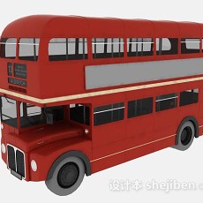 红色双层巴士3d模型下载