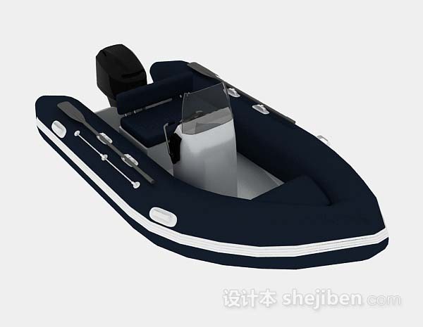 现代风格电动皮艇3d模型下载
