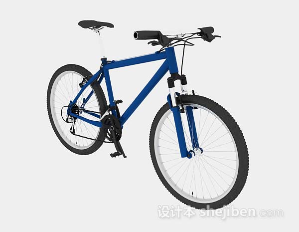 设计本蓝色自行车3d模型下载